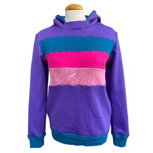 Galactic Swirl Upcycled Hoodie with Pockets Sweatshirt One-Of-A-Kind MungoCrafts
